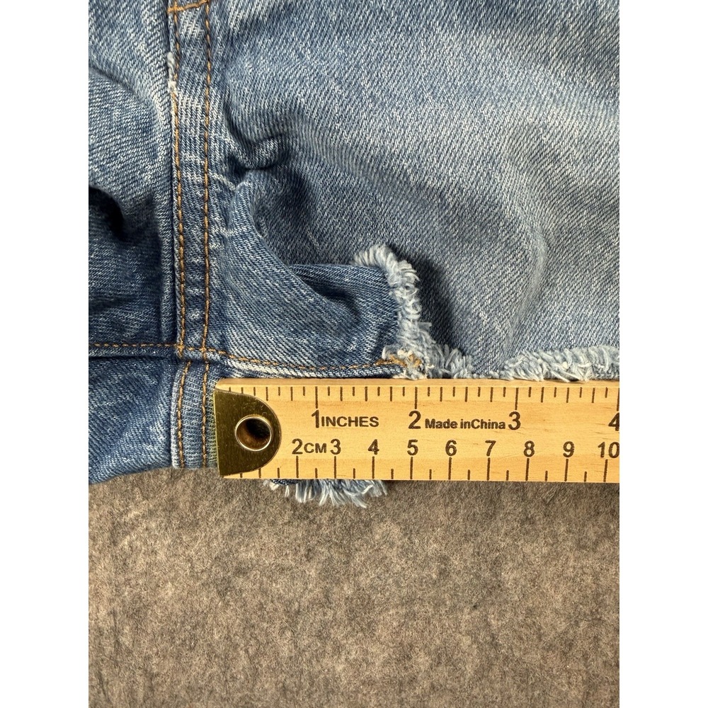 Levi's Ribcage Denim Jean Shorts High Rise Button Fly Cut Off Womens 23 - Picture 8 of 8